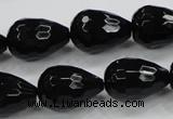 CAB331 15.5 inches 13*17mm faceted teardrop black agate gemstone beads