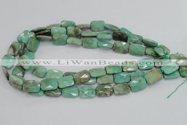 CAB37 15.5 inches 13*18mm faceted rectangle green grass agate beads