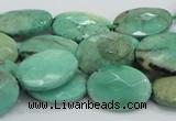 CAB39 15.5 inches 13*18mm faceted oval green grass agate beads