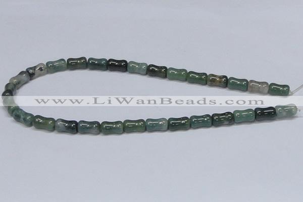 CAB395 15.5 inches 8*14mm bamboo shape moss agate gemstone beads