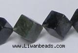 CAB402 15.5 inches 12*12mm inclined cube moss agate gemstone beads