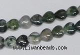 CAB404 15.5 inches 8*8mm heart moss agate gemstone beads wholesale