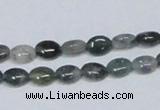 CAB408 15.5 inches 6*8mm oval moss agate gemstone beads wholesale