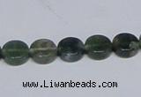 CAB419 15.5 inches 10mm coin moss agate gemstone beads wholesale