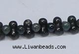 CAB427 15.5 inches 6*12mm bone-shaped moss agate gemstone beads