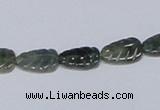 CAB428 15.5 inches 8*12mm leaf-shaped moss agate gemstone beads