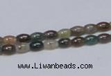 CAB437 15.5 inches 4*6mm rice indian agate gemstone beads wholesale