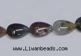 CAB460 15.5 inches 10*14mm flat teardrop indian agate gemstone beads