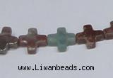 CAB461 15.5 inches 12*12mm cross indian agate gemstone beads