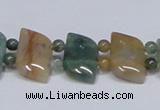 CAB468 15.5 inches horse eye & round double-drilled indian agate beads