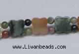 CAB469 15.5 inches flower & round double-drilled indian agate beads