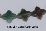 CAB472 15.5 inches 12*12mm flower form indian agate gemstone beads