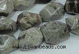 CAB568 15.5 inches 15*20mm nuggets silver needle agate gemstone beads