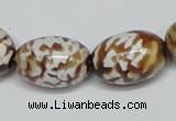 CAB621 15.5 inches 15*20mm egg-shaped leopard skin agate beads wholesale