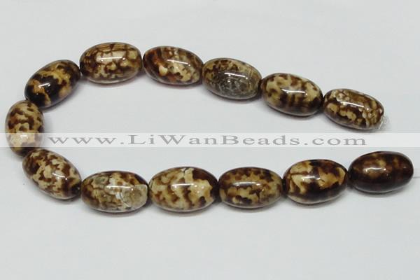 CAB623 15.5 inches 20*30mm egg-shaped leopard skin agate beads wholesale