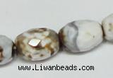 CAB624 15.5 inches 14*20mm faceted egg-shaped leopard skin agate beads