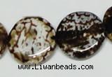 CAB629 15.5 inches 22mm flat round leopard skin agate beads wholesale