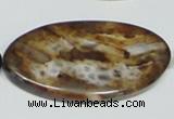 CAB632 15.5 inches 25*50mm oval leopard skin agate beads wholesale