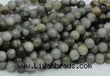 CAB65 15.5 inches 4mm round silver needle agate gemstone beads