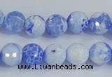 CAB650 15.5 inches 10mm faceted round fire crackle agate beads