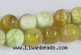 CAB661 15.5 inches 12mm round fire crackle agate beads wholesale