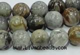 CAB68 15.5 inches 12mm round silver needle agate gemstone beads