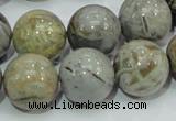 CAB70 15.5 inches 16mm round silver needle agate gemstone beads