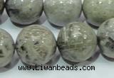 CAB71 15.5 inches 20mm round silver needle agate gemstone beads