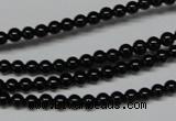 CAB721 15.5 inches 4mm round black agate gemstone beads wholesale