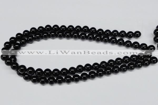 CAB725 15.5 inches 10mm round black agate gemstone beads wholesale