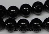 CAB727 15.5 inches 14mm round black agate gemstone beads wholesale