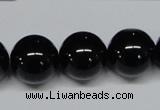 CAB728 15.5 inches 16mm round black agate gemstone beads wholesale