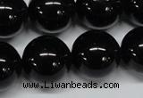 CAB729 15.5 inches 18mm round black agate gemstone beads wholesale