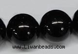 CAB731 15.5 inches 22mm round black agate gemstone beads wholesale