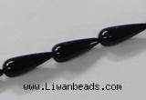 CAB734 15.5 inches 6*16mm teardrop black agate gemstone beads