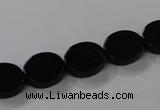 CAB750 15.5 inches 10*12mm oval black agate gemstone beads