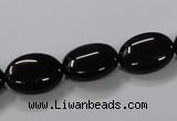 CAB758 15.5 inches 12*16mm oval black agate gemstone beads wholesale