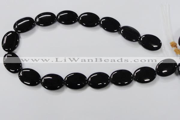 CAB762 15.5 inches 18*25mm oval black agate gemstone beads wholesale