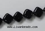 CAB765 15.5 inches 10*10mm diamond black agate gemstone beads