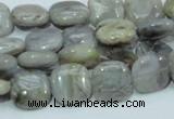 CAB77 15.5 inches 12*12mm square silver needle agate gemstone beads