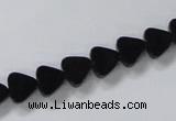 CAB774 15.5 inches 8*8mm triangle black agate gemstone beads