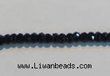 CAB786 15.5 inches 3*5mm faceted rondelle black agate gemstone beads