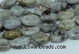 CAB79 15.5 inches 8*12mm oval silver needle agate gemstone beads