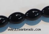 CAB818 15.5 inches 13*18mm rice black agate gemstone beads wholesale