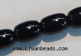 CAB820 15.5 inches 13*18mm drum black agate gemstone beads wholesale