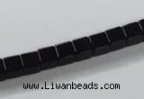 CAB834 15.5 inches 6*6mm cube black agate gemstone beads wholesale