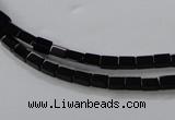 CAB837 15.5 inches 3*5mm cuboid black agate gemstone beads wholesale