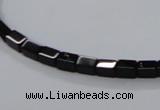 CAB838 15.5 inches 4*6mm cuboid black agate gemstone beads wholesale