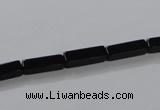 CAB839 15.5 inches 4*12mm cuboid black agate gemstone beads wholesale