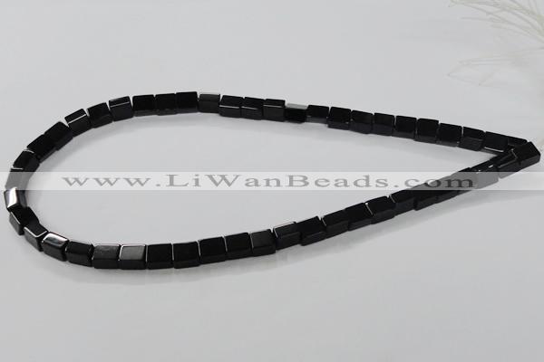 CAB840 15.5 inches 5*7*8mm cuboid black agate gemstone beads wholesale